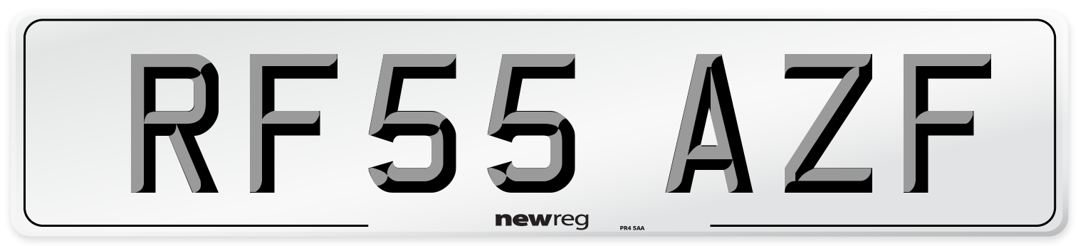RF55 AZF Number Plate from New Reg
